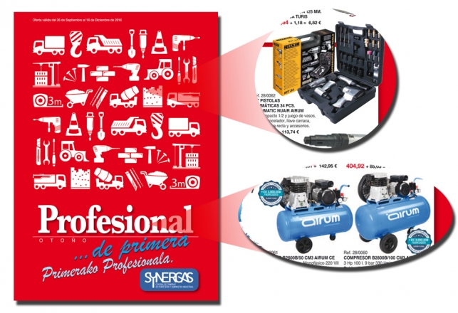 Nuevo Folleto Synergas Profesional 2016 con compresores Airum 65