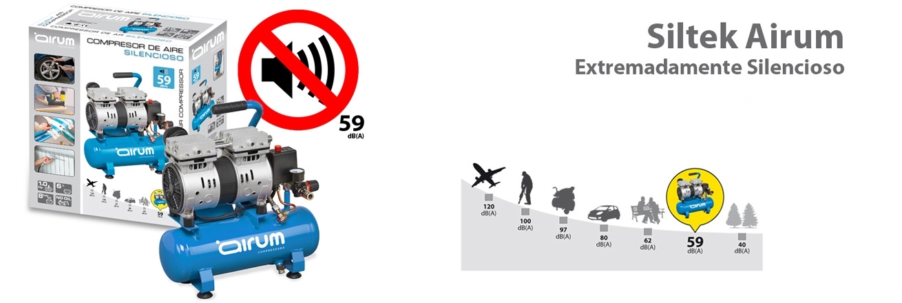 Nuevo  compresor de aire Siltek Airum Silencioso 177