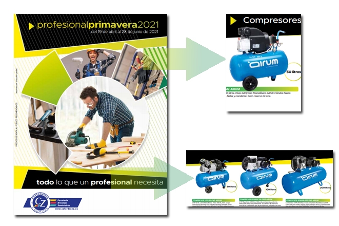 Folleto COFERDROZA PROFESIONAL PRIMAVERA 2021 con compresores AIRUM 234