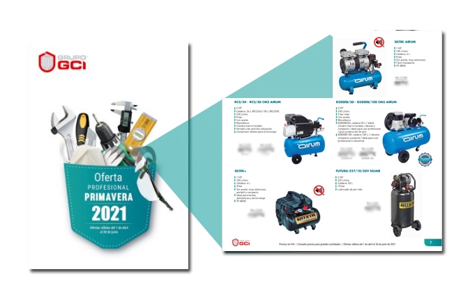 Nuevo folleto GCI con compresores Airum y Nuair 235