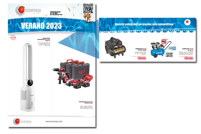 Folleto  Verano 2023 Grupo de compras Cecofersa con nuestros compresores de aire 275