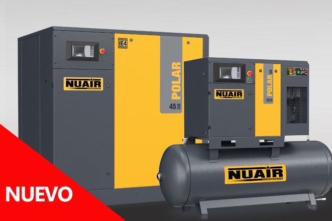 NUEVO COMPRESOR DE AIRE DE TORNILL GAMA POLAR DE NUAIR TRANSMISION DIRECTA 283