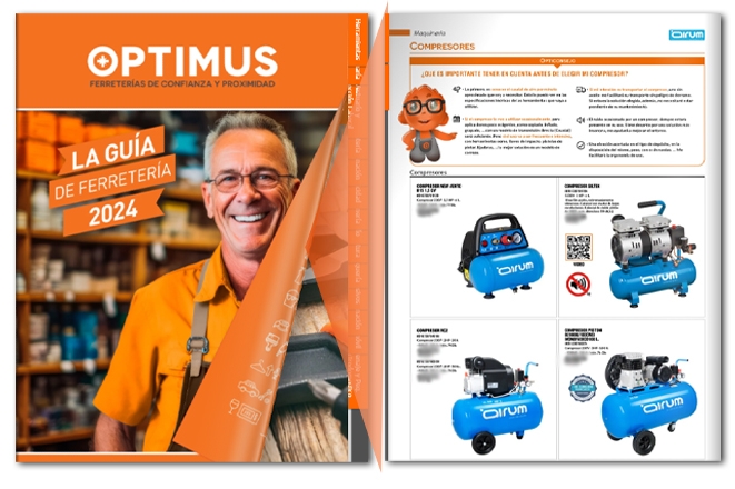 Nueva guia de ferreteria OPTIMUS 2024 con compresores de aire Airum 294