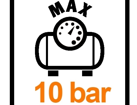 Pressão máxima de 10 bar.