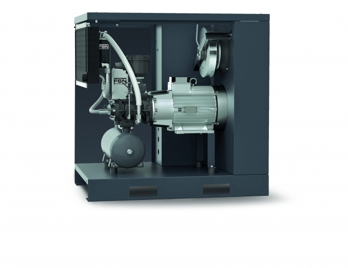 Con REGULACION INVERTER (velocidad variable). La aplicación de la tecnología inverter para los compresores rotativos POLAR, permite mantener una presión de suministro constante de la máquina, mediante el ajuste de la velocidad de rotación del motor eléctrico y, por consiguiente, de la unidad de tornillo.
El controlador electrónico controla la frecuencia de salida del inversor acelerando o desacelerando el motor eléctrico, con el fin de mantener una presión de línea constante. Los beneficios inmediatos de esta solución son la constante de la presión de la línea, la optimización del consumo de energía y un menor desgaste de los componentes mecánicos.